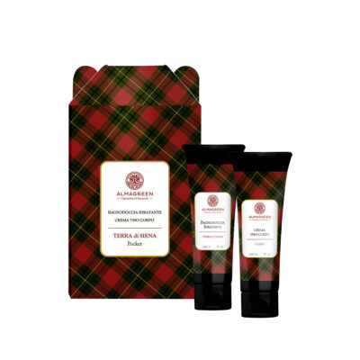 Terra di Siena Pocket - Set bagno doccia e crema idratante 50ml - Almagreen - Cosmetica al Naturale